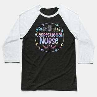 Correctional Nurse cute floral watercolor Baseball T-Shirt